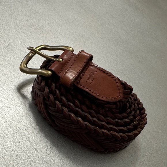Ralph Lauren Tan Braided Leather Belt - Picture 1 of 13